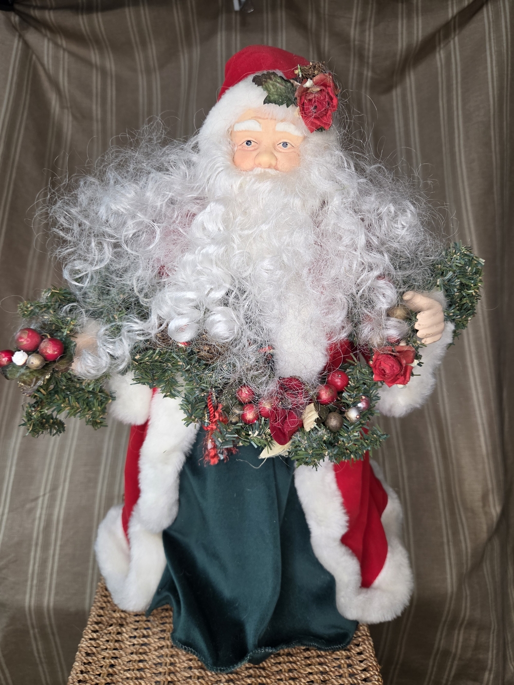 Vintage Victorian Santa Tree Topper 18"